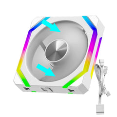 مروحة تبريد JUMPEAK CS120 ARGB مقاس 360 مم 240 مم قابلة للتكديس وتوصيل PWM صامتة 120 مم مراوح RGB لألعاب الكمبيوتر ومبرد المياه