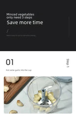 Home Kitchen Manual Ginger Grinder Garlic Mud Splasher Multifunctional Vegetable Cutter Handheld Meat Grinder Modern Minimalist