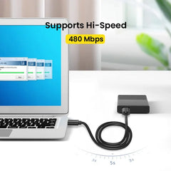 كابل NIERBO USB إلى USB من النوع A ذكر إلى ذكر Superspeed USB 2.0 من النوع A ذكر إلى النوع A ذكر كابل 24 / 28AWG بطول 1.5 متر و5 أقدام أسود