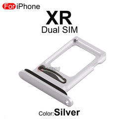 قطعة واحدة من حامل بطاقة SIM لهاتف Apple iPhone XR، حامل درج من الألومنيوم بفتحة واحدة مزدوجة، قطع غيار بديلة