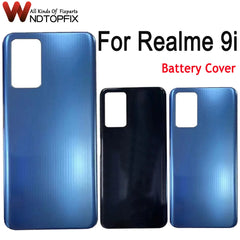 غطاء بطارية خلفي جديد مقاس 6.6 بوصة لهاتف Realme 9i مع غطاء زجاجي لهاتف Realme 9i RMX3491، غطاء خلفي بديل جديد لهاتف Realme9i