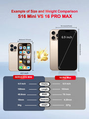 هاتف SERVO S16 Mini 4G LTE الذكي اللطيف بنظام Android 12.0 OS 2/3GB RAM 16/64GB ROM Google Play شاشة 4.0 بوصة هواتف محمولة صغيرة الحجم