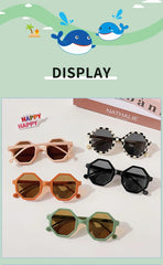 2023 Children Cute Striped Polygon UV400 Sunglasses Baby Girls Outdoor Sun Protection Sunglasses Kids Eye Protection Sun Glasses