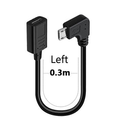 90 angle Type-C Female To Micro-B Micro male USB Charger Data otg cable adapter oy left/right/up/down
