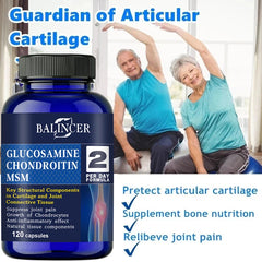 Balincer Glucosamine Chondroitin MSM, 120 Capsules, for Joint and Knee Health, Immune System, Non-GMO, Gluten-Free