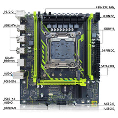 مجموعة اللوحة الأم ZSUS X99-8D4 مع وحدة المعالجة المركزية LGA2011-3 Xeon E5 2650 V4 DDR4 16 جيجابايت (1*16 جيجابايت) 2133 ميجا هرتز ذاكرة وصول عشوائي NVME M.2 SATA