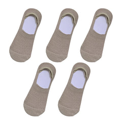 5Pairs Women Invisible Boat Mesh Socks Summer Silicone Non-slip Breathable Comfortable Mesh Sock Low Cut Female Ultra-thin Sox