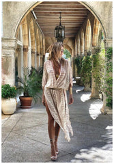 BIKINI Women Beach Dress Cover-Ups Long Stylish Tie Dye Open Front Beach Outfits Bathing Suit