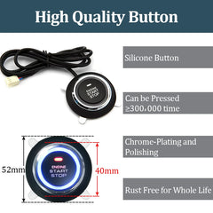 Car Alarm Remote Control PKE Car Keyless Entry Engine Start Alarm System Push Button Remote Starter Stop Auto