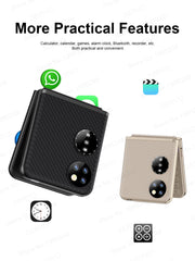 هاتف محمول SERVO Pocket S1 بأربع بطاقات SIM قابل للطي، اتصال سريع، GSM، صوت سحري، مصباح يدوي، تسجيل مكالمات، MP4، FM، نسيج، هواتف خلوية