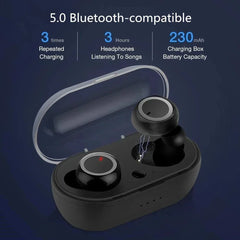سماعات أذن لاسلكية Y50 TWS Fone Bluetooth مع تحكم باللمس وسماعة رأس لاسلكية مزودة بميكروفون وسماعات أذن بلوتوث