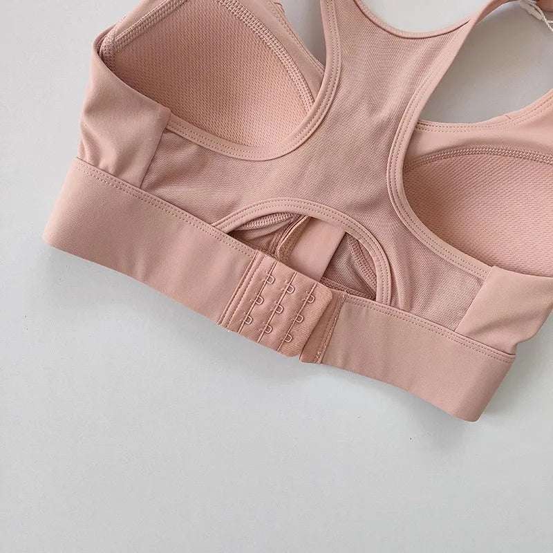 Front Zipper Sports Bra Shock-proof Sports Underwear High Impact Yoga Bra Quick Dry running vest Fitness Yoga Bra Top For Wome