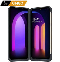هاتف LG V60 ThinQ 5G V600AM/TM/VM الأصلي غير مقفل بشاشة 6.8 بوصة ومعالج Qualcomm 865 4G/5G وذاكرة 8 جيجابايت وذاكرة قراءة فقط 128 جيجابايت، الإصدار الكوري/الأمريكي