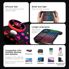 2.4G Wireless Keyboard with Touchpad RGB Backlit Keyboard Rechargeable Mini Keyboard Bluetooth 5.0 Keyboard for Android TV Box