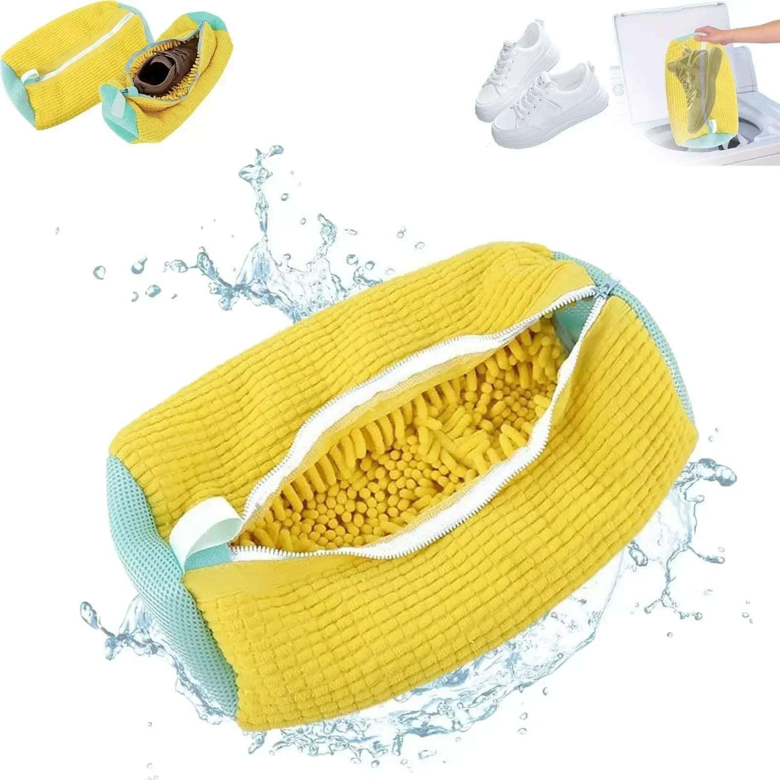 2/1PCS Shoe Washing Bag Washing Machine Laundry Bags with Zipper Closure Shoes Cleaning Bags Shoes Laundry Fluffy Fibers Sneaker