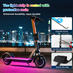 أضواء شريطية LED RGB للدراجات البخارية والدراجات وأضواء تحذيرية للسلامة، وأضواء تعمل بالبطارية للركوب الليلي والسباقات الخارجية