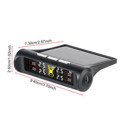 Tire Pressure Monitoring System Temperature Warning New C External Battery Version Sensors Solar TPMS Car Tyre Pressure Monitor