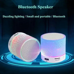 مكبر صوت بلوتوث صغير لاسلكي مكبر صوت Crack LED بطاقة TF USB مضخم صوت محمول MP3 صوت مكبر صوت لاسلكي للهواتف الذكية