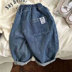 Boys Girls Toddlers Loose Pants Fashion Summer Baby Boys and Girls Baby Foreign Denim Pants New Arrival 2025