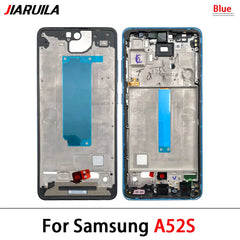 NEW For Samsung A33 A52 A52S A72 A52 5G A54 A73 Front Housing LCD Frame Bezel Plate Replacement Repair Part With Side Button
