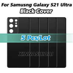 غطاء خلفي للبطارية لهاتف Samsung Galaxy S21Ultra SM-G998B SM-G998U مع زجاج للكاميرا