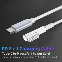 كابل شحن سريع USB Type-C إلى Magsafe1 و2 برأس مغناطيسي L / T لأجهزة MacBook Air / Pro