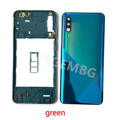 NEW For Samsung Galaxy A30s A307 Housing Middle Frame Chassis battery cover shell Lid Case Rear Back Panel camera Glass Sim slot