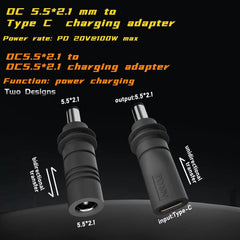 C to DC/D to D Power Adapter for Starlink Mini PD100W USB C Female to DC5521 Male Connector Charge Barrel Jack Power Adapter