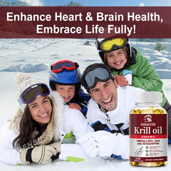2000Mg Antarctic Krill Oil Omega-3 EPA & DHA Phospholipids and Astaxanthin for Joint, Brain, Immune and Cardiac Support Diet