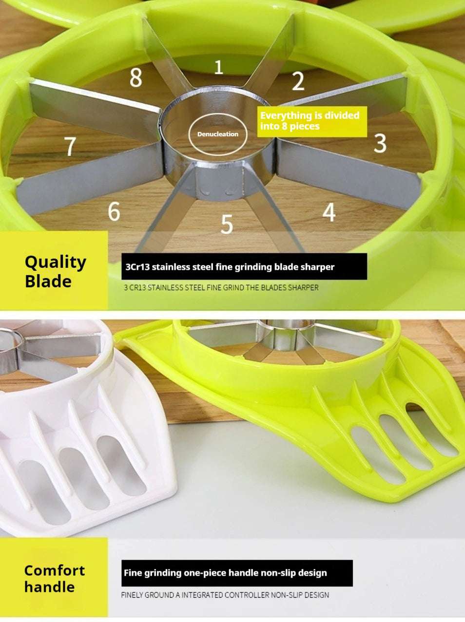 Stainless Steel for Apple-Cutter Slice Apples in Seconds with this 1pc Stainless Steel for Apple-Cutter