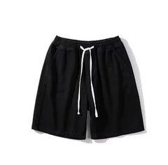 High Waist Wide Leg ort Jeans Women's Summer Loose Fit Slimming Straight Cut Blue Denim orts Thin Material Five-Quarter L...