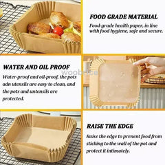 50/100pcs Air Fryer Disposable Liners, Non-Stick Airfryer Baking Papers, Non-stick Parchment Paper for Baking Roasting Microwave