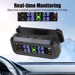 Tire Pressure Monitoring System Temperature Warning New C External Battery Version Sensors Solar TPMS Car Tyre Pressure Monitor