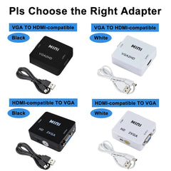 VGA to HDMI-compatible Adapter Converter 1080P HDTV With Audio For Laptop PC to HDTV Projector VGA to HDMI-compatible Adapter