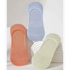 5Pairs Women's summer thin mesh boat socks, shallow mouth sweat breathable anti-odor short socks