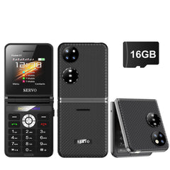 هاتف محمول SERVO Pocket S1 بأربع بطاقات SIM قابل للطي، اتصال سريع، GSM، صوت سحري، مصباح يدوي، تسجيل مكالمات، MP4، FM، نسيج، هواتف خلوية