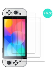 DATA FROG 2PCS Tempered Glass Screen Protector Compatible Nintendo Switch OLED 9H HD Clear Glass Film for Nintendos Switch OLED