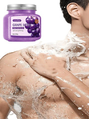 Grape Bath Salt Scrub 350g, Exfoliating, Moisturizing, Smoothing, Facial and Body Scrub, Hypoallergenic, Physical Exfoliation, Can Be Used for Legs, Knees, Feet, Arms, Hands and Whole Body, and Is a Great Gift for Family Memb