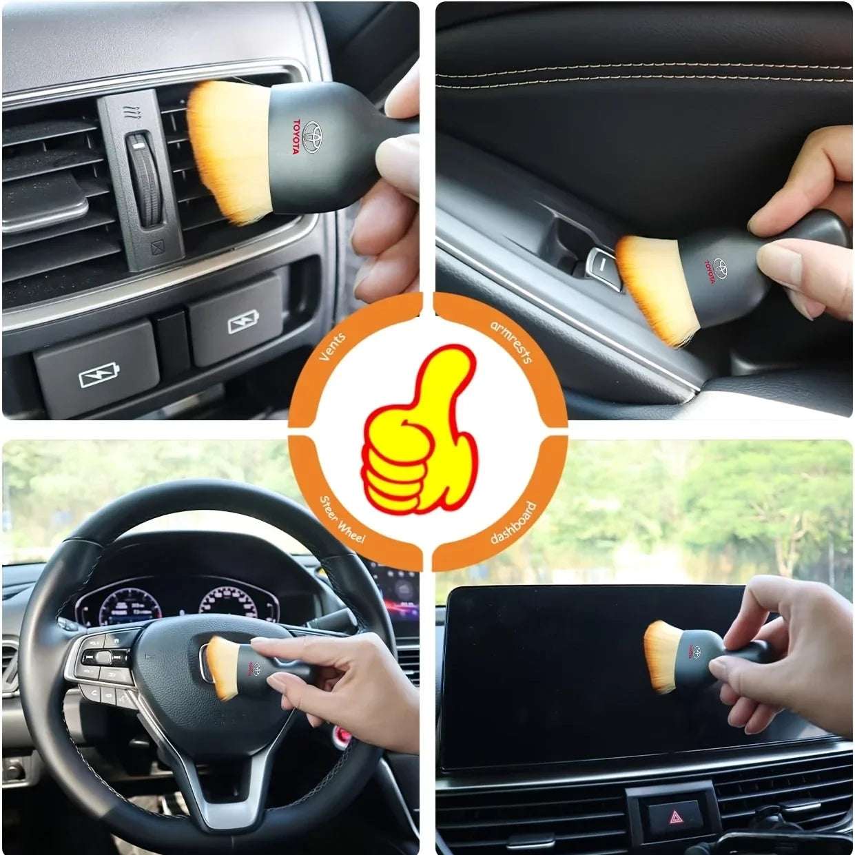 Car Interior Dust Sweeping Soft Brush Car Washing Tool For Toyota Corolla Yaris Chr Auris RAV4 Land Cruiser Camry Prado Vitz