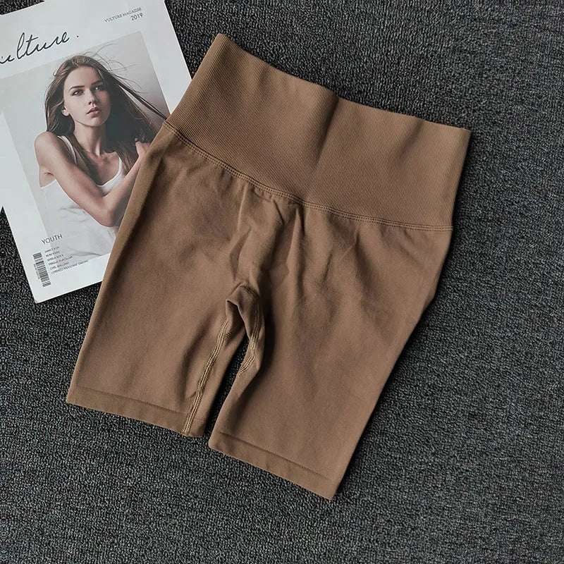 Summer Seamless Yoga Shorts High Waist Workout Shorts Women Sexy Booty Tummy Control Gym Leggings Breathable Running Shorts