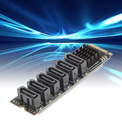 M.2 to SATA3.0 Adapter Card 6Gbps High Speed ASM1166 M.2 PCIE to SATA Expansion Card with Smart Indicator