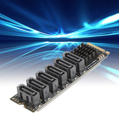 بطاقة محول M.2 إلى SATA3.0 عالية السرعة 6 جيجابت في الثانية ASM1166 M.2 PCIE إلى SATA بطاقة توسعة مع مؤشر ذكي