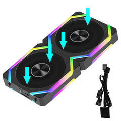مروحة تبريد JUMPEAK CS120 ARGB مقاس 360 مم 240 مم قابلة للتكديس وتوصيل PWM صامتة 120 مم مراوح RGB لألعاب الكمبيوتر ومبرد المياه