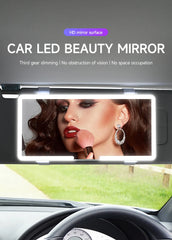 Car Interior Mirrors Sun Visor Plate LED HD Makeup Mirror for Girls Women Rechargeable Fill Light Universal Thin Vanity Mirror