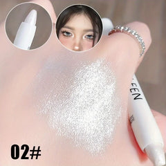 1pc Shimmering Highlight Stick, Glitter White Eyeshadow Pencil for Bright Eyes, Dazzling Effect Makeup Highlighter