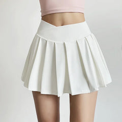 Sports short skirt women summer anti-walk yoga pants running fitness clothes quick dry breathable high waist pleated skirt