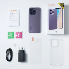 هاتف OUKITEL P1 الذكي بشاشة AMOLED مقاس 6.7 بوصة ومعالج MTK Helio G99 وذاكرة وصول عشوائي (8 جيجابايت) وذاكرة تخزين داخلية (256 جيجابايت) وكاميرا 50 ميجابكسل وبطارية 5150 مللي أمبير في الساعة ونظام NFC ونظام تشغيل Android 14