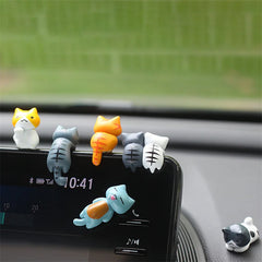 Car Lucky Cat Ornaments Car Dashboard Center Console Cute Resin Maneki-Neko Auto Interior DIY Decoration Accessories