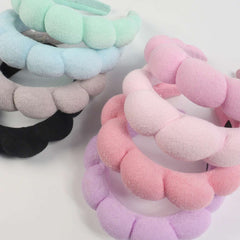3 件套时尚 Microfiber Washing Wristbands Scrunchies Puffy Headband Spa Bubble Headband for Washing Face Makeup Shower Skincare