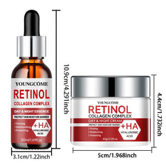 Retinol Moisturizing Repair Cream and Serum Set with collagen and Vitamin E, firm and nourishing skin, gentle and non-irritating